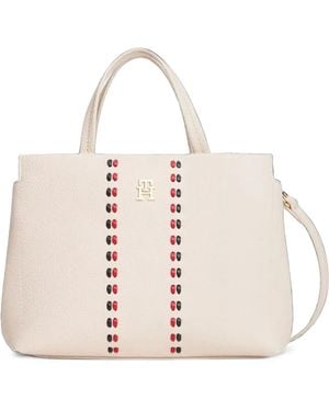 Tommy Hilfiger Timeless Mini Logo-Plaque Tote Bag - Pink