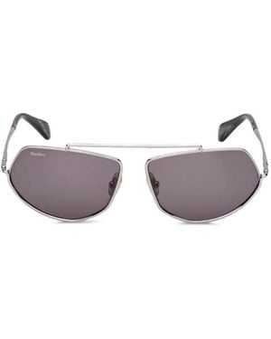 Max Mara Eyewear Brow-Bar Geometric-Shape Sunglasses - Metallic