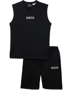 Guess Logo-Print Pyjamas - Black