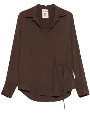 Semicouture Side-Tie Blouse - Brown
