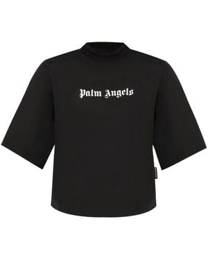Palm Angels T-Shirt With Logo - Black