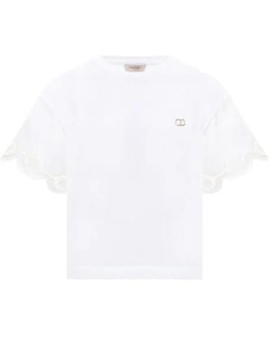 Twinset Scalloped Appliqué T-Shirt - White