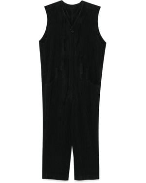 Homme Plissé Issey Miyake Pleats Bottoms Jumpsuit - Black
