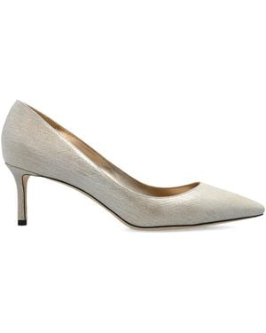 Jimmy Choo Romy Metallic Leather Pointed-Toe Heels
