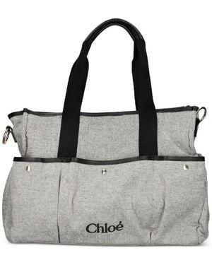Chloé Logo-Print Shoulder Bag - Black