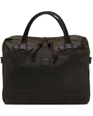 Filson Logo-Patch Cotton Shoulder Bag - Black