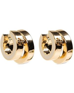 Tory Burch Icon Enamel Double Hoop Earrings - Metallic