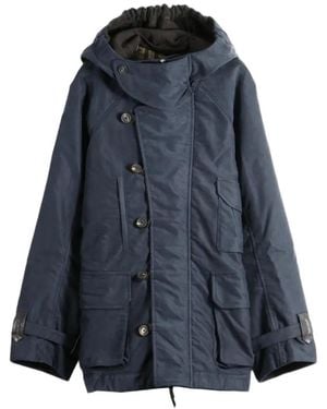 Ziggy Chen Hooded Button-Up Coat - Blue