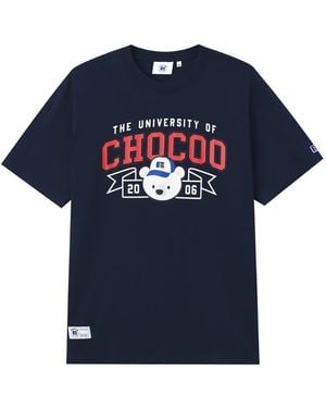 Chocoolate Graphic-Print Cotton T-Shirt - Blue