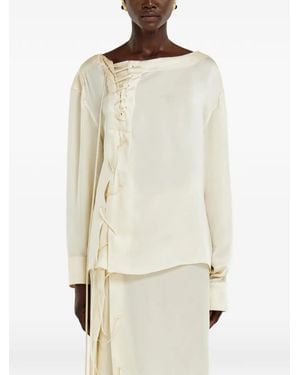 Ferragamo Bluse Mit Schnürung - Natur