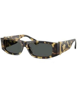 Versace Eckige Sonnenbrille Mit Medusa-Kopf - Braun