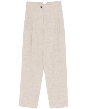 Erika Cavallini Semi Couture Pantalon Ample À Boutonnière - White