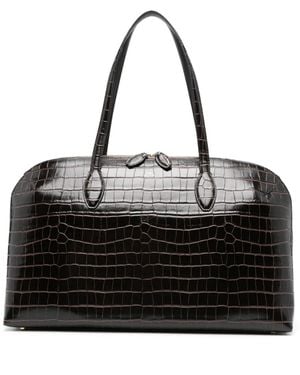 TOTEME Croco Embrossed Day Tote Bag - Black