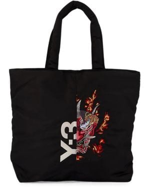 Y-3 Yaksha Shopper Met Grafische Print - Zwart