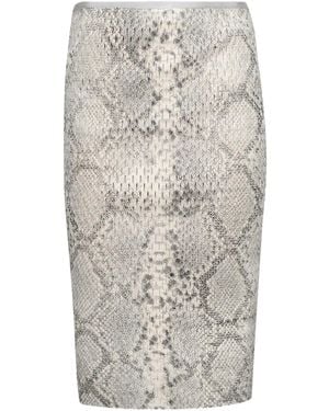 Alexander Wang Snake-Print Pencil Skirt - Gray