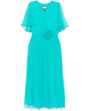 Nissa Midi-Jurk Met Bloem-Applicatie - Blauw