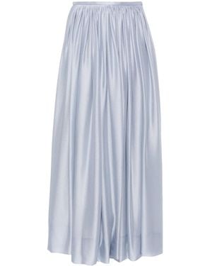 Giorgio Armani Silk Maxi Skirt With Gathered Waistband - Blau