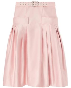 Ganni Belted Pleated Skirt - Pink