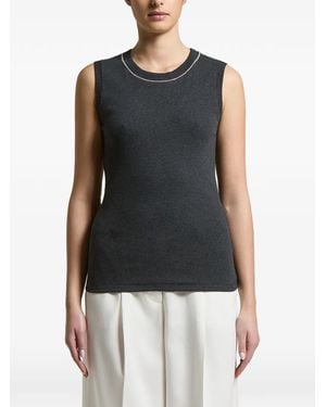 Peserico Embellished Sleeveless Top - Black