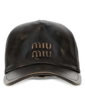Miu Miu Gorra con logo - Negro