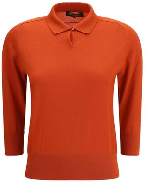 Loro Piana Poloshirt Mit Dreiviertelärmeln - Orange