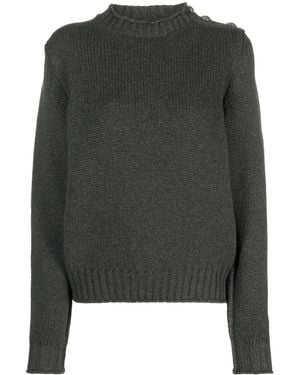 Barrie Button-Detail Cashmere Jumper - Green