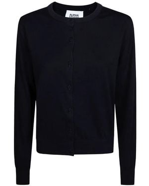 Alpha Studio Rebecca Buttoned Short Cardigan - Blue