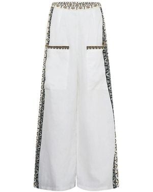 CAMILLA Temples Of Dendara Wide-Leg Pants - Gray