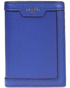 Lancel Pebbled Zip Wallet - Blue