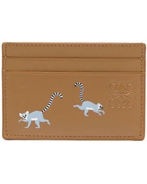 Loewe X Suna Fujita Lemur Leather Card Holder - Brown