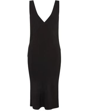 Paris Georgia Basics Robe Mi-Longue À Col V - Noir