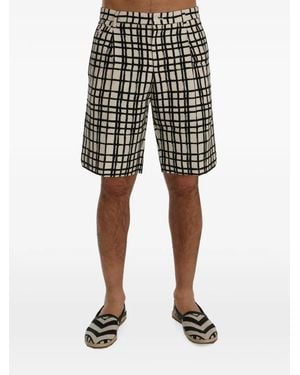 Dolce & Gabbana Grid-Print Shorts - Black