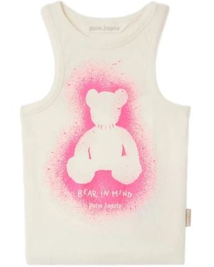 Palm Angels Geribbelde Tanktop Met Print - Roze