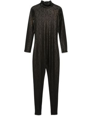 Tessitura Body Couture Jumpsuit Mit Schlangen-Print - Schwarz