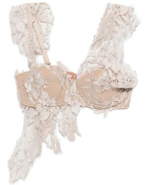 GIUSEPPE DI MORABITO Floral-Lace Top - White