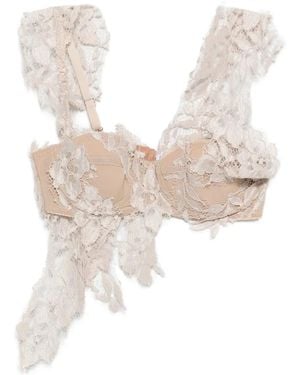 GIUSEPPE DI MORABITO Floral-Lace Top - White