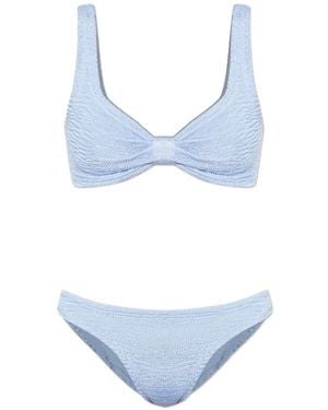 Paramidonna Salma Crinkle-Effect Bikini - Blue