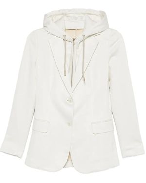 Eleventy Hooded Blazer - White