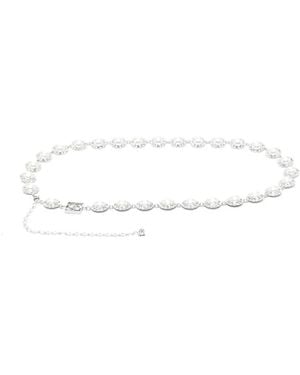 Magda Butrym Pearl-Crystal Chain Belt - White