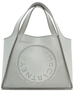 Stella McCartney Shopper mit perforiertem Logo - Grau