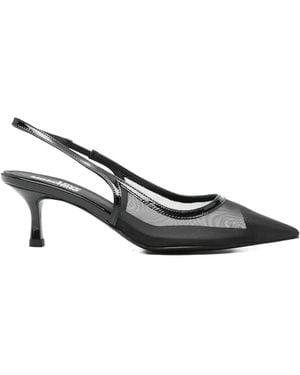 Love Moschino Mesh Point-Toe Court Shoes - Metallic