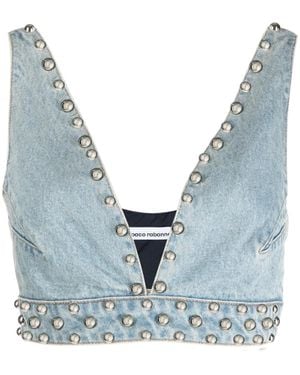 Rabanne Bralette Mit Nieten - Blau