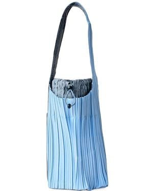 Pleats Please Issey Miyake Pleats Swan Cylinder Tote Bag - Blue