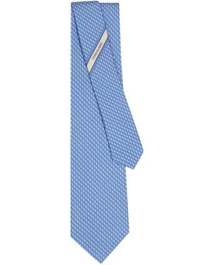 Ferragamo Patterned Silk Tie - Blu