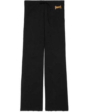 Balenciaga Logo-Embroidered Drawstring Track Pants - Black