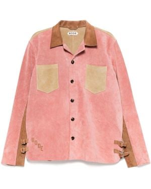 Bode Bucked Multi Suede Work Shirt - Pink