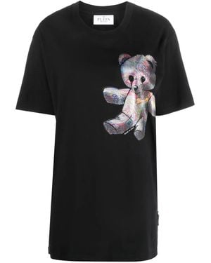 Philipp Plein Teddy Bear-Print Cotton T-Shirt - Black