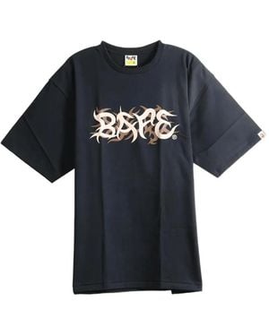 A Bathing Ape Logo-Print Cotton T-Shirt - Blue