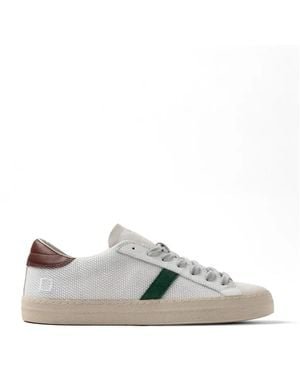 Date Embroidered-Logo Suede-Tongue Trainers - White