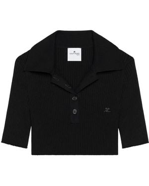 Courreges Polo Crop - Black